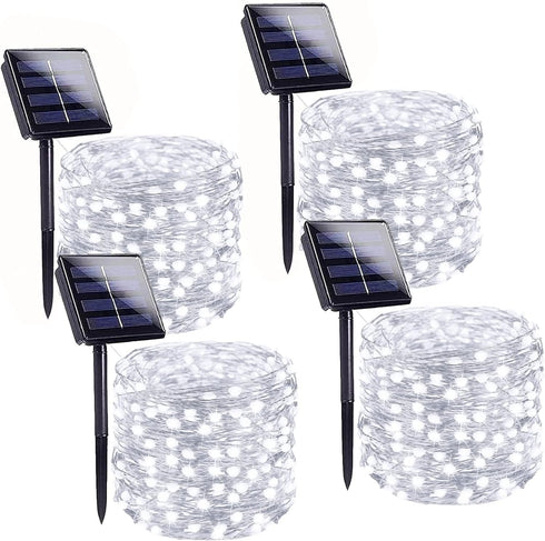 Solar String Lights Outdoor, 4 Pack Each 100 LED Solar Twinkle Lights