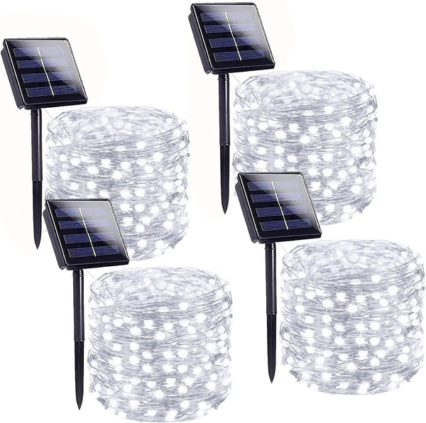 Solar String Lights Outdoor, 4 Pack Each 100 LED Solar Twinkle Lights