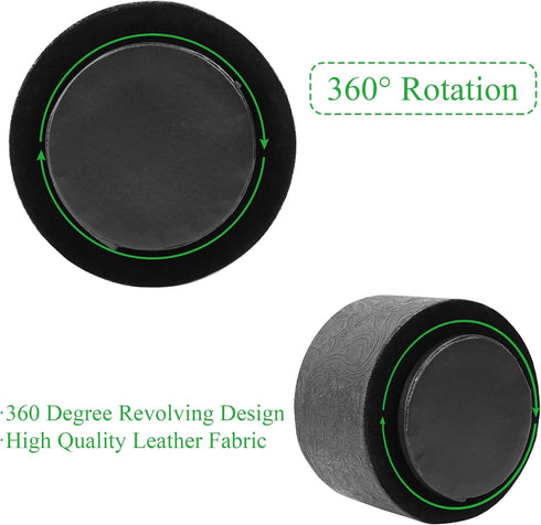 lizimandu Round Leather Art Supply Organizer, 360 Degree Spinning Pencil Holder, Multi-Functional Desktop Stationary