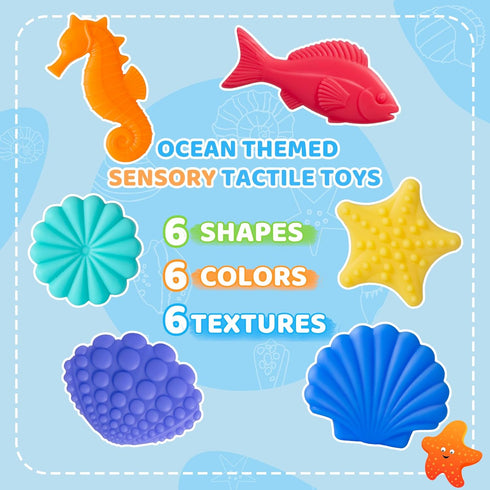6 Pack Stimming Sensory Worry Stones Fidget Toys for Toddlers Kids, Tactile for Autism ADHD Chilldren, Texture Calming