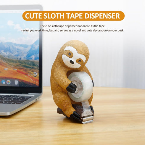 Cute Sloth Tape Holder, Resin Desk Tape Cutter, Novelty Tape Cutting Tools for Home School Office Desk Wrapping Gifts