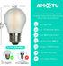 AMDTU E26 Globe Light Bulbs, Frosted G16.5, 60 watt, 600lm, 2700k Soft White, 6 Pack
