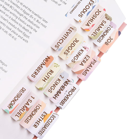 Qmoso Bible Tabs for Women and Men, 72 Laminated Bible Tabs for Easy