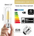 5 Inch E26 Bulb 80 3000K Bulb 6W Dimmable, 800LM T10 T9 Bulbs 120V 4Pack Led Equal Watt, Warm White Edison Clear Glass