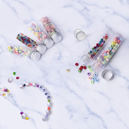 16 PCS Clear Plastic Test Tubes with Caps (50 ml) - 1.09×4.30 Inches for Candy, Beads, Powder Storage