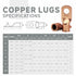 IWISS Copper Battery Lugs Assortment, 90PCS Cable Lugs for AWG 8, 6, 4, 2, 1/0 with Heat Shrink Tubes