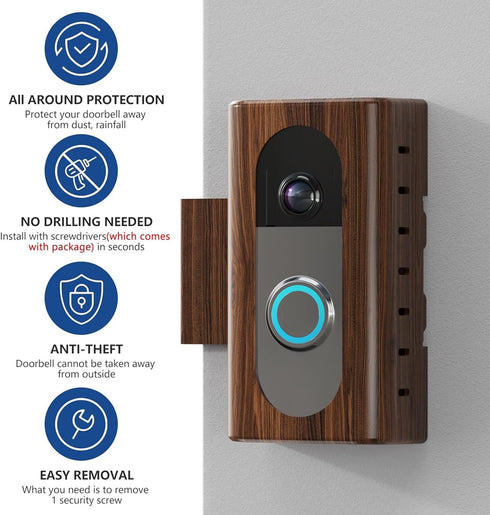KIMILAR Anti-Theft Video Doorbell Mount Compatible with Most Wireless Video Doorbell, Adjustable Mounting Bracket