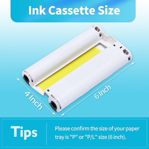 Wonfoucs 4-Pack Compatible Ink Cartridge for Canon Selphy KP-108IN, Color Ink Cassette for Selphy Printers