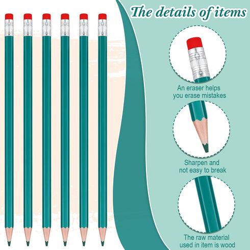 Zhanmai 36 Pieces Checking Pencils, Erasable #2 HB Pencils with Erasable Tops for Grading (Green)