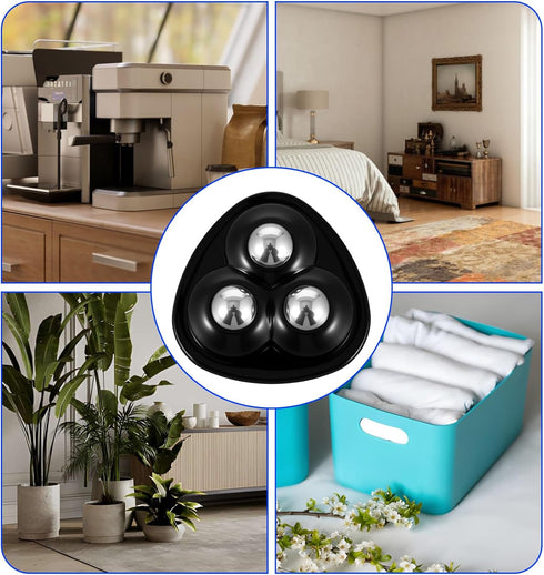 Thrymme 8 Pack 360 Countertop, Appliance Casters, Peel-and-Stick Small Appliance Slider Swivel, Triangular Rollers