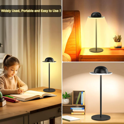2400mAh Dimmable Cordless Table Lamp, Portable LED Desk Lamps, Rechargeable & with Remote, Dynamic Music Sync