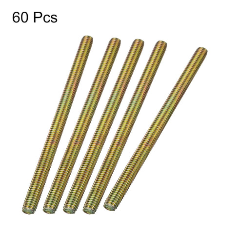 uxcell 60pcs Fully Threaded Rods 5/16 x 5 Inch Carbon Steel All Thread Studs for Furniture Garden Railing