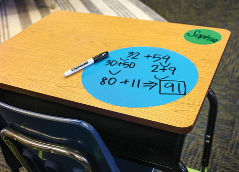 Teacher Created Resources Spot On Dry-Erase Desktop Writing Spots, Bright Circles, 10-1/2"