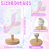 Mermaid Table Lamp for Kids Bedroom - Mermaid Tail Pastel Kids Bedside Lamp with Linen Wooden Nightstand Nursery
