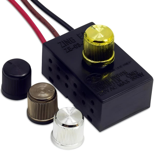 SwitchPrince ZE-03-1 Lamp Dimmer Switch Replacement Repair Kit 3 Wire Inline 300W 120V