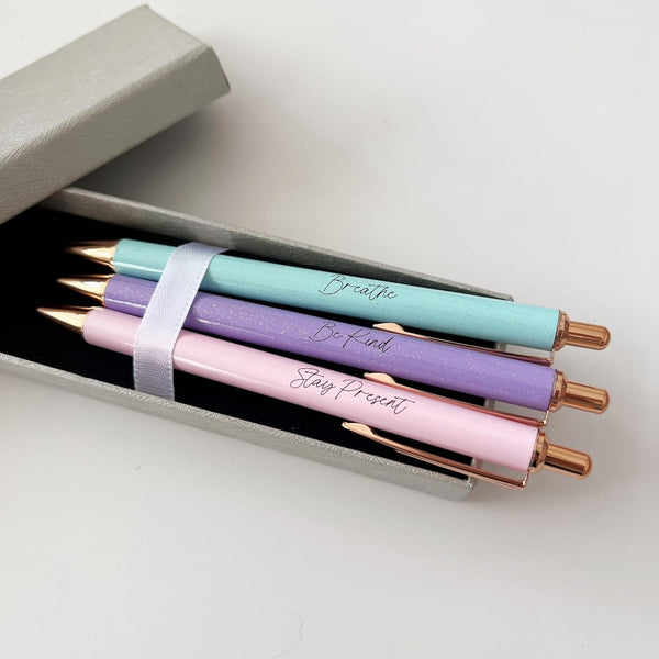 Jxueych Fancy Metal Pen Set, Inspirational Motivational Quotes, Cute Boss Lady Gifts, Teacher Pens, Office Decor