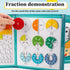 Nuiorfty 1 Set Magnetic Fraction Tiles Educational Colorful Fraction Manipulatives with Magnetic Snap Writable Erasable