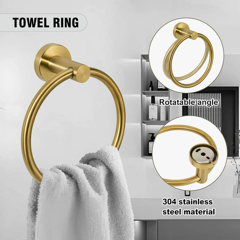 AGKXHDEC 5-Piece Set, Set Set 2 Towel Racks for Bathroom, Stainless Steel Bathroom Accessories Bathroom Towel Holder