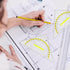 PEOVLVN 4 Set Set Pcs Multifunctional Triangle Ruler with Handle, Plastic Triangle Ruler Protractor Geometry