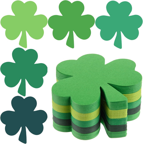 MixTeach 360 Pcs St. Patrick's Day Shamrocks Cutouts, 4 Inch Paper Clover Cut-Outs for Irish Party Kids School Craft