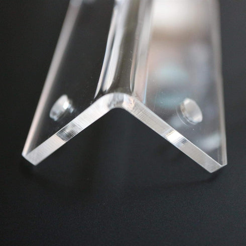 4 x Angled L Brackets, Clear Right Angle Bracket, Polished Clear Transparent Acrylic + 20x M5 Bolts, Corner
