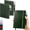 Small College Ruled Notebook, 3 Pack (Green) 3.7x5.7 in Mini Hardcover Journaling Notebooks with Pens