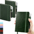 Small College Ruled Notebook, 3 Pack (Green) 3.7x5.7 in Mini Hardcover Journaling Notebooks with Pens