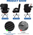 NeColorLife Stretchable Office Chair Cover with Armrest Covers, Large Size, Black, Thick Checked Jacquard