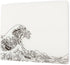 Glass Gaming Mouse Pad, White Kanagawa Hard Mousepad, Professional Large Mouse Mat 410mm*310mm for Improved Precision