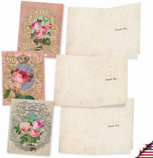 The Best Card Company 10 Assorted Thank You Notecards Boxed Set, 4 x 5.12 Inch with Envelopes, 10 Designs