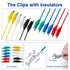 12PCS Alligator Clips Electrical, 6 Colors Premium Test Leads Set, 22AWG Flexible Copper Wire for Test Probes, 21.5