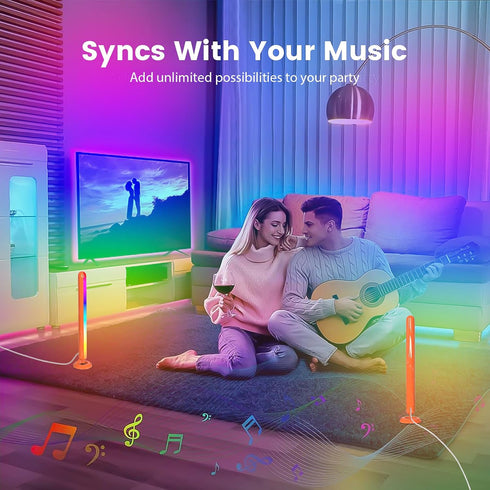 Borllyem 47Modes Smart ICRGB LED Lights Bars, TV Backlight with Double Light Beads, App Control, RF Remote, Music