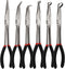Mayouko 6PCS Extra Long Reach Pliers Set, 11" Straight, 45 and 90