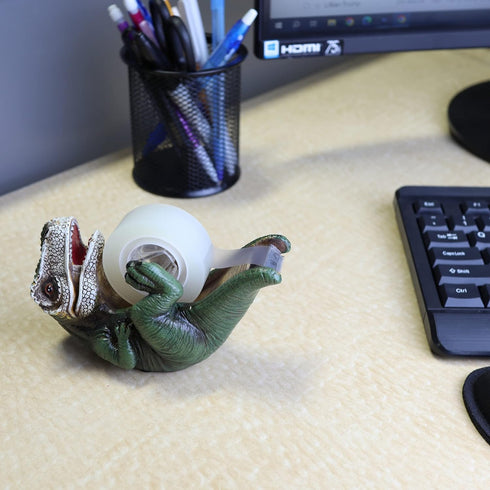 T Rex Dinosaur Novelty Tape Dispenser, Unique Office Desk Accessory, Funny Gag Gift for Coworkers, 6 x 3 x 4 Inches by Needzo