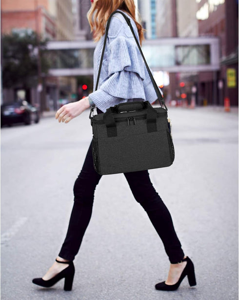 6 Trunab Reusable Cups Drink Carrier for Delivery Insulated Drink Caddy with Handle and Shoulder Strap, Adjustable