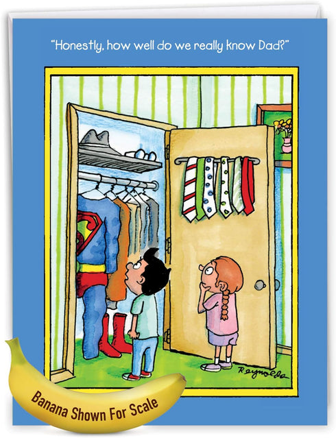NobleWorks Jumbo Funny Father's Day Card (8.5 x 11 Inch) - Big Loving Greeting Card for Dad, Pa, Pop, Stepdad, Superdad