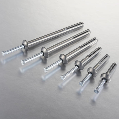 1/4x3/4" Hammer Drive Nail in Anchor, 50 per Box, Cement Hammering Anchors