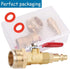 RV Winterize Blowout Adapter Kit with 1/4" Male Quick Connect Plug, 3/4" Male GHT Thread, Ball Valve & 2 Washers