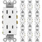 BESTTEN 15 Amp Decor Electrical Wall Outlet Receptacle, Non-Tamper-Resistant, 10 Pack, White