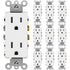BESTTEN 15 Amp Decor Electrical Wall Outlet Receptacle, Non-Tamper-Resistant, 10 Pack, White