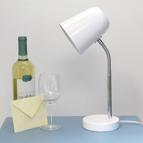LD1075-OFF 15.28" Simple Designs Sleek Essentials Minimalist Metal Desk Task Lamp, for Office, Desk, Nightstand, Dorm