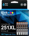 E-Z Ink Compatible Ink Cartridge Replacement for Canon CLI-251XL, 6 Pack (Gray) for PIXMA IP8720 MG7520