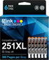 E-Z Ink Compatible Ink Cartridge Replacement for Canon CLI-251XL, 6 Pack (Gray) for PIXMA IP8720 MG7520