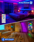 BojiaLighting 50FT Smart LED Strip Lights for Bedroom App Control Lighting Bedroom Rome Decor with Remote, RGB Music