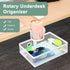 ROSYLINE 360° Rotation Under Desk Drawer, Rotary Storage Organizer with Cup Holder, Clamp Drawer Basket, White