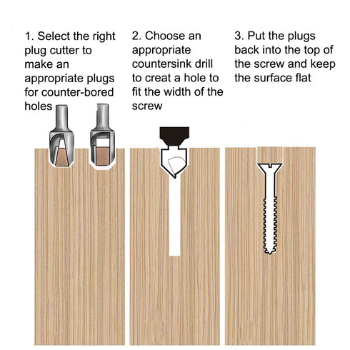 Eagles 14-Pack Woodworking Tool Set, 8PCS Carbon Steel Wood Plug Cutter Drill Bit Set