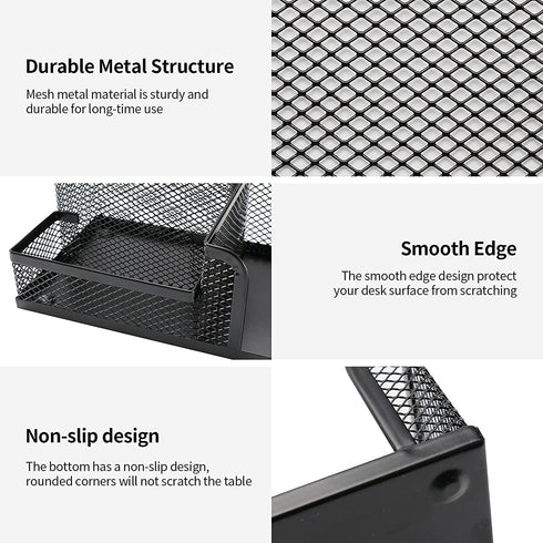 Desk Organizer for Office, 6 Pieces Black Mesh Multi-functional Storage Set for Office Supplies Accessories