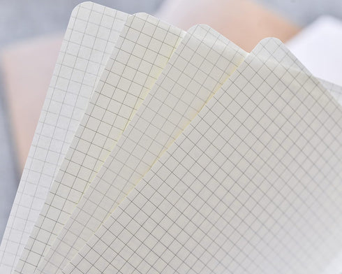 TWONE Travel Journal, 6 Pack Notebook Journal for Travelers Work School Writing Note Taking Kraft Brown Soft Cover A5 Notebooks 5.5” x 8.3”, 60 Square Grid Pages, 30 Sheets