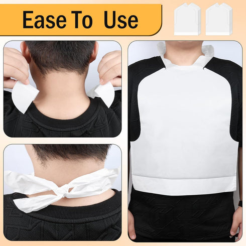 Waterproof Adult Bibs for Men & Women - Oil-Proof Plastic Clothing Protectors