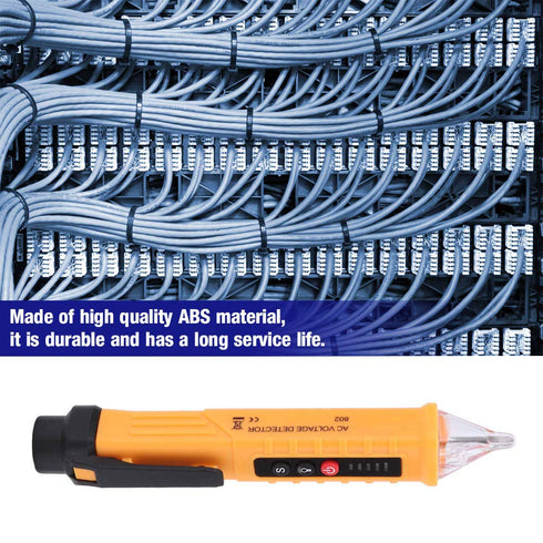 Oumefar Test Pencil Electric Meter Voltage Detector High Accuracy Sensitivity Tester Pen High Precision Smart Electroscope with Dual Voltage Range 48 to 1000V 12 to 1000V for Line Detection(Yellow)